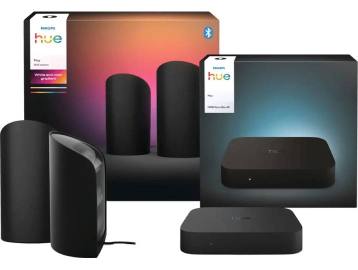 Philips Hue Play Wall Washer Zwart Duo Pack + HDMI Sync Box 4K