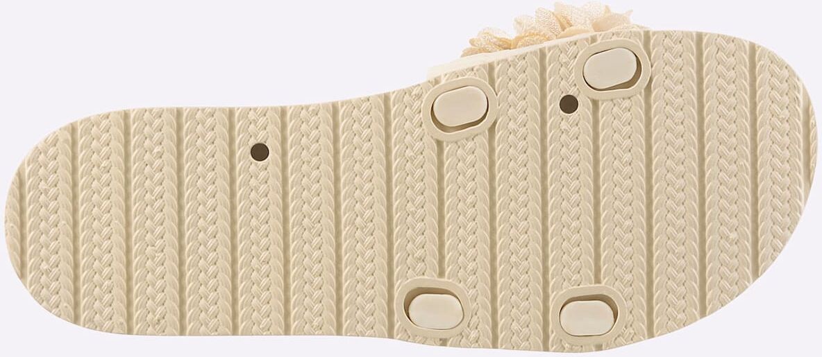Badepantolette SIEBI`S, Damen, Gr. 38, beige (vanille), Synthetik, Schuhe Badepantolette vanille 38