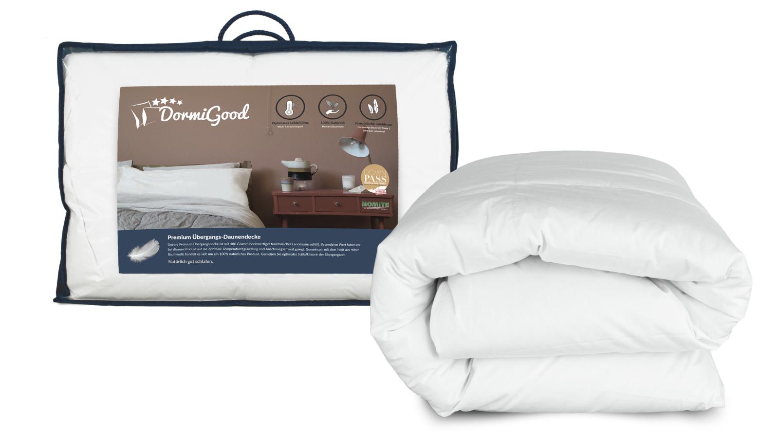 DormiGood® | Premium Daunendecke - 140 x 220 cm - Übergangsdecke (Wärmegrad 3)