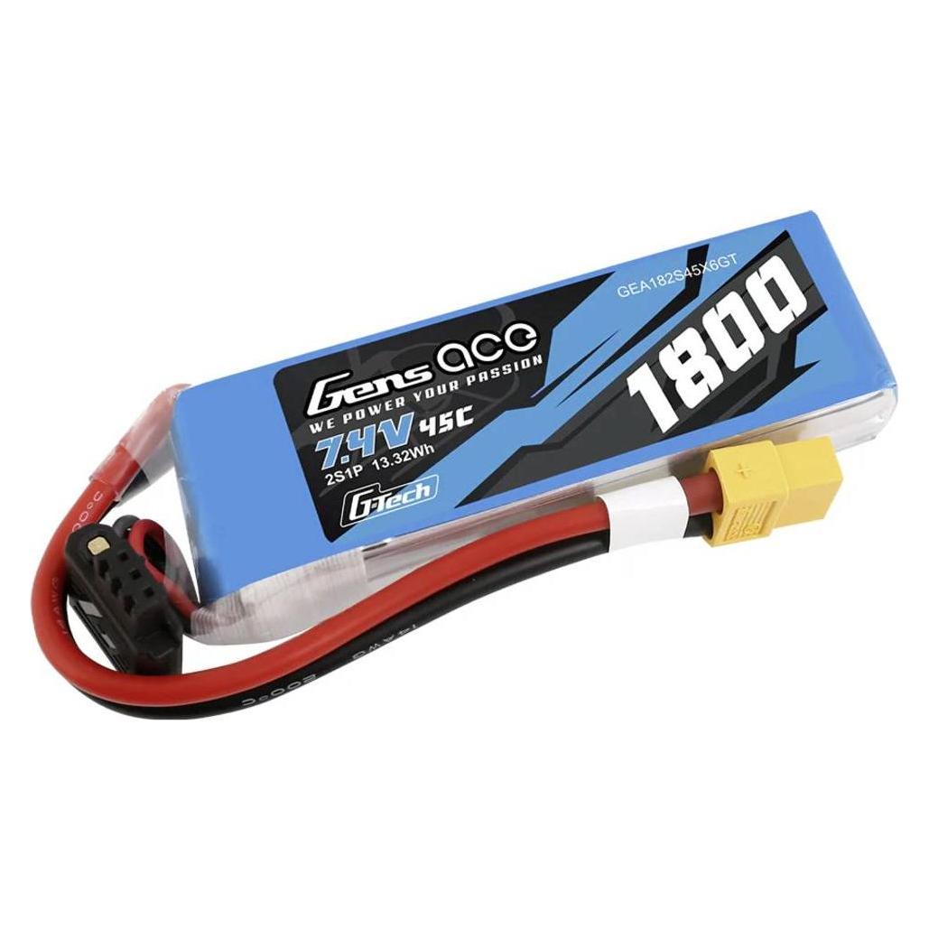 Gens Ace Battery GensAce G-Tech LiPo 1800mAh 7.4V 45C 2S1P XT60 (1800 mAh, 7.40 V) (GEA182S45X6GT)