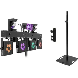 Eurolite Set LED KLS Scan Pro Next FX Kompakt-Lichtset + BPS-3 Boxenhochständer schwarz (7 W, LED), Scheinwerfer, Schwarz