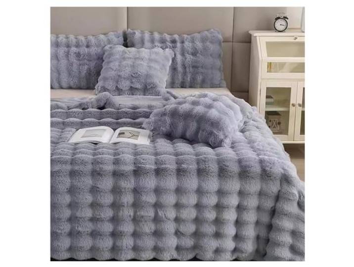 Ergocar Kuscheldecke, Weiche Künstliches Kaninchenfell Decke, Flauschig Sofadecke Doppelgesicht Dicke Decke für Couch, Stuhl und Bett, Dekorative für alle Jahreszeiten