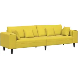 vidaXL Samt Sofa mit Kissen mit Kissen Gelb 210 cm Samt