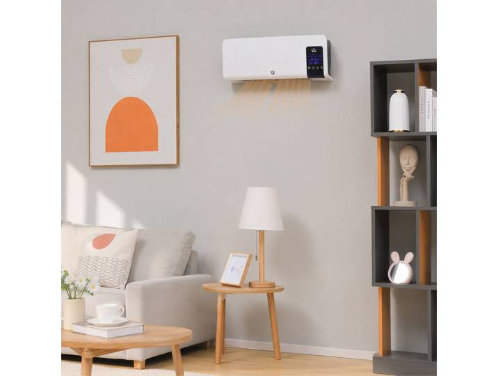 HOMCOM Radiateur Mural Céramique 2000W Télécommande Blanc
