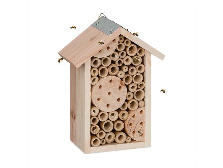 Bienenhotel mit Bambusröhrchen Hellbraun