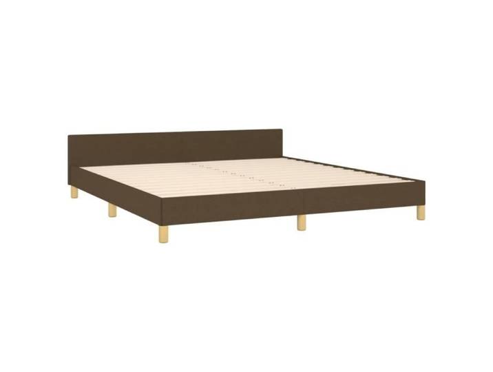 Cadre de lit - FAFEICY - Marron foncé - 160x200 cm - Tissu