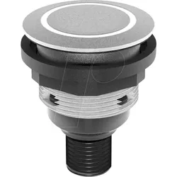 STLRYI0001C005 - Drucktaster - 1 S, Pfeil, silber, LED-Ring gelb