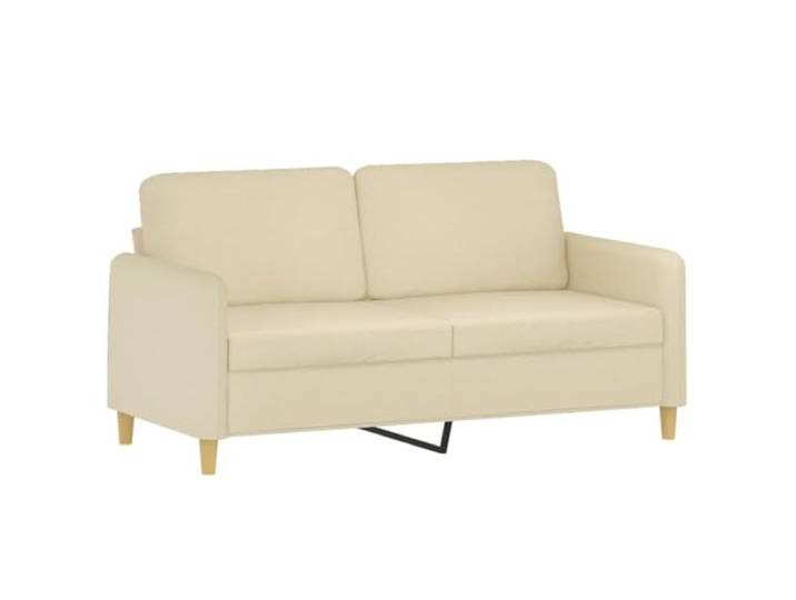 KKgypkn 2-Sitzer-Sofa Stoff Creme 140 cm Metallgestell, Dick gepolstert, Atmungsaktiv, Langlebig, Modernes Design
