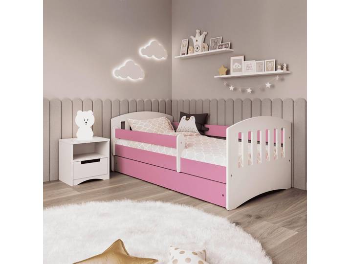 KINDER-/JUNIORBETT Classic Pink/Weiß 80x140cm