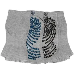 Gaiam, Damen, Sportsocken, 63708 Rutschfeste Yogasocken ohne Zehen (One Size), Grau, Silber