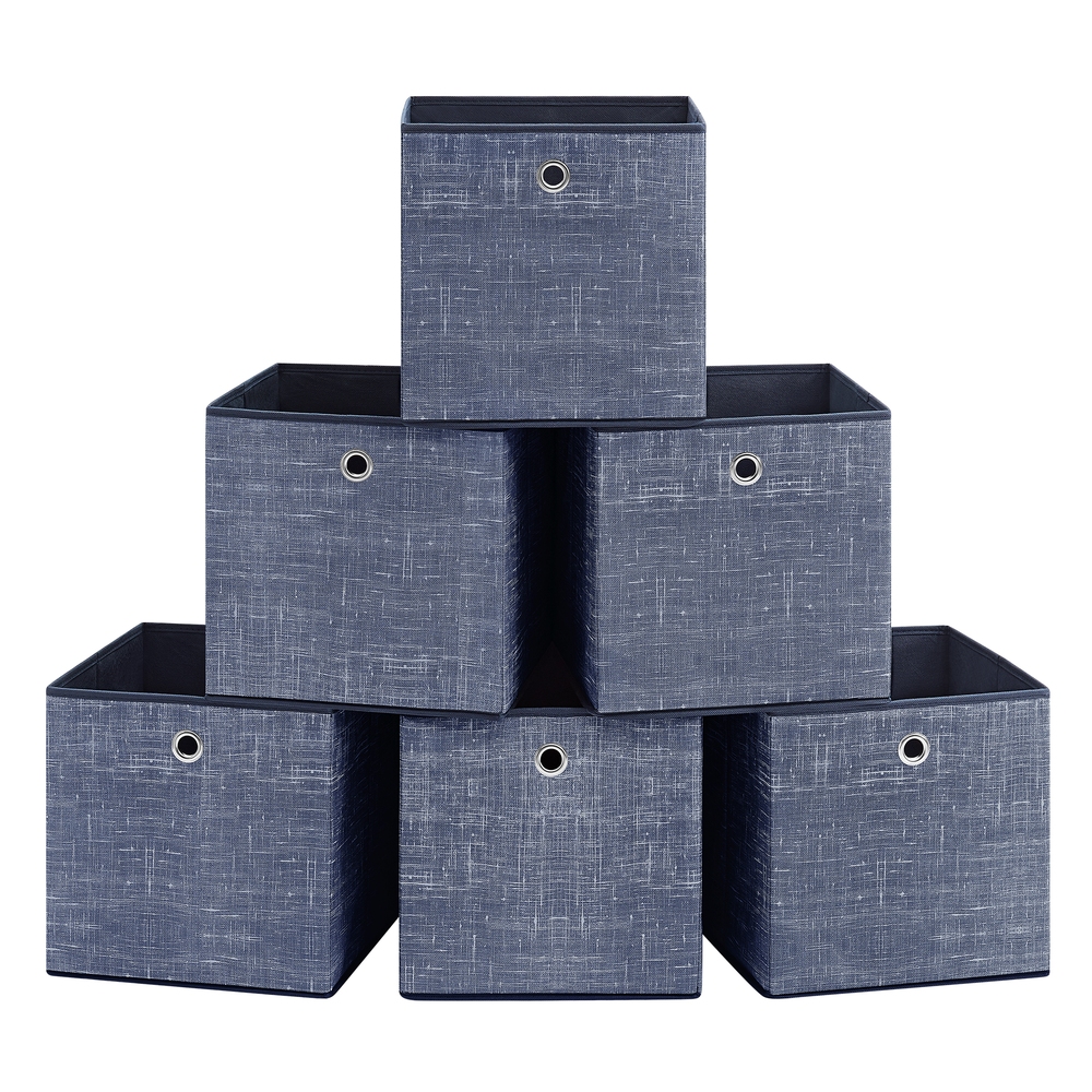SONGMICS Aufbewahrungsbox 6er Set nebelblau RFB006I01