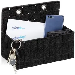 Relaxdays 4 x Aufbewahrungskorb hängend schwarz Schwarz