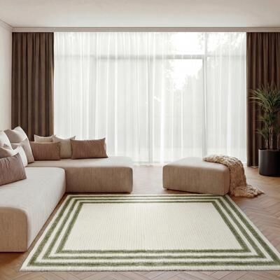 Nourison Pacific Shag Plush Contemporary Bordered Indoor Rug