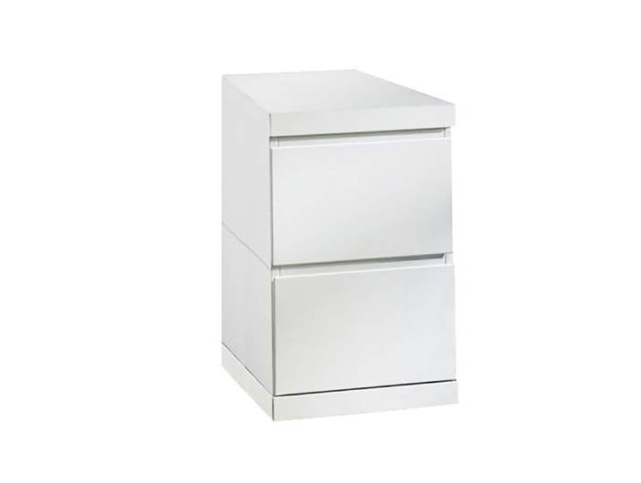 DEBBIE - Caisson de Bureau 2 Tiroirs Laqué Blanc