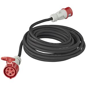 ProPlus Verlängerungskabel 373932DE, für außen IP44, CEE 400 V / 16 A, Kabeltyp H07RN-F aus Gummi, schwarz, 10 m