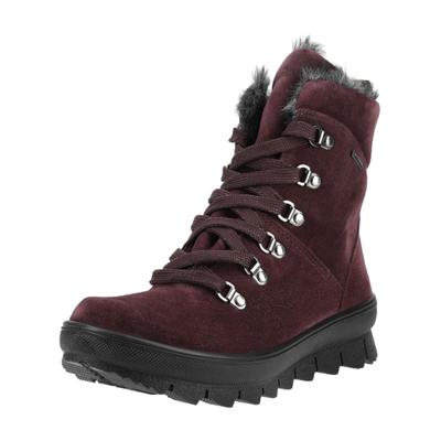 Schnürstiefelette LEGERO "Legero Stiefelette Veloursleder", Damen, Gr. 43, cherry, Veloursleder, Schuhe Schnürstiefelette
