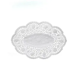 Mokkadeckchen (PAP) oval weiß 22 x 15 cm