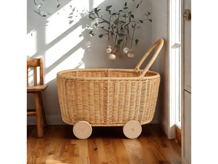 Panier de rangement pour jouets en rotin, paniers multifonctionnels pour le salon, panier à linge sale pour la chambre à coucher, accessoires de décoration pour la maison