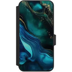 Nivocase Klapphülle für Samsung Galaxy A15 5G Handyhülle aus Kunst Leder NIVOflip schwarz Art Farbverlauf (Samsung Galaxy A15 5G), Smartphone Hülle, Schwarz