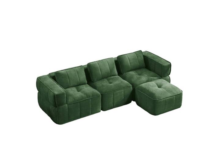 Canapé modulable en polyester vert