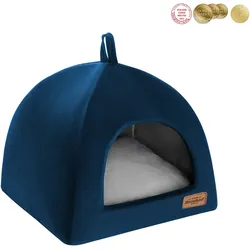 RECOBED Hundehütte Welurove navy blau S 40x40cm