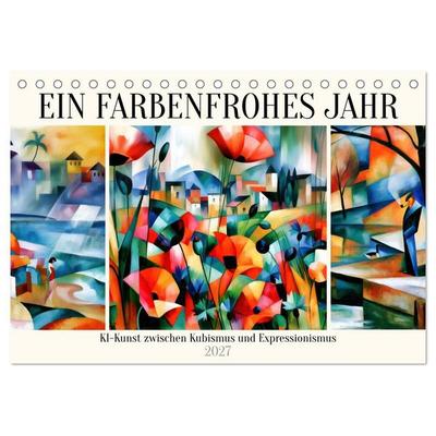 Ein farbenfrohes Jahr (Tischkalender 2027 DIN A5 quer), CALVENDO Monatskalender