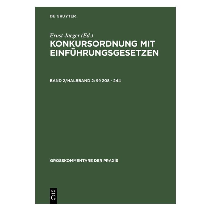 De Gruyter Konkursordnung mit Einführungsgesetzen (Deutsch, Hardcover, Friedrich Weber, Günther Jahr, Ulrich Klug) (67759950)