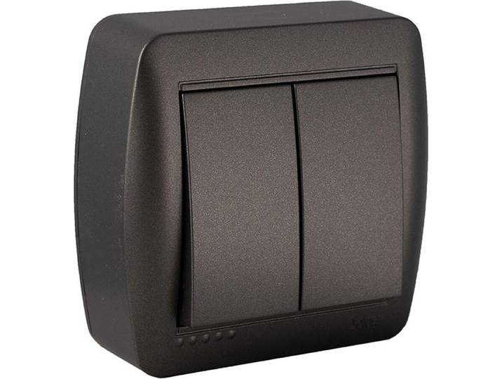 Double Interrupteur Surface Solera Installation Rapide En Surface\, DoubleLumineuse. - Solera