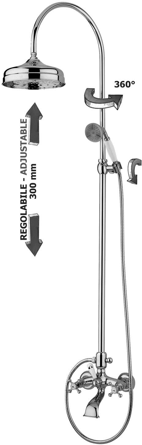 Kronenbach IOTA 2.0 surface-mounted shower system with bath mixer 54919CRKB