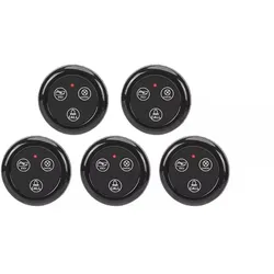 Set mit 5 Restaurant-Rufgeräten / Piepsern / Pager mit 3 Tasten, Reichweite 80 m.