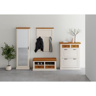 Schuhkommode OTTO HOME "Selma", weiß (weiß, gebeizt), B:90cm H:115cm T:30cm, FSC-zertifiziertes Massivholz, Sideboards, Schuhkommode