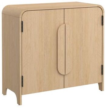 Walker Edison "Modern Curved 32"" Entryway Accent Cabinet"