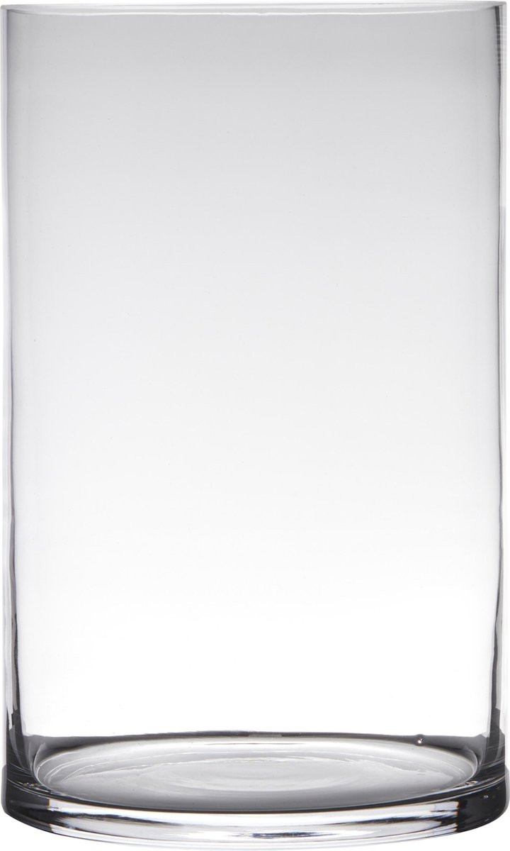 Hakbijl Glass cilinder bloemenvaas - transparant - D19 x H25 cm