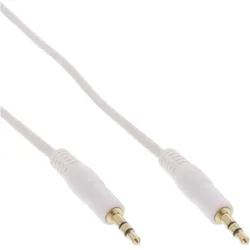 INLINE Klinke Kabel, 3,5mm Stecker/Stecker, weiß/gold, 2,5m Stereo