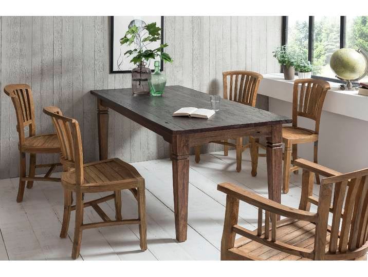 Stuhl SIT Cottbus aus recyceltem Teakholz – Massivholz – Brettsitz , beige (natur), B:50cm H:95cm T:55cm, Massivholz, Stühle, Stuhl, Massiver Brettsitz aus recyceltem Teakholz mit zeitlosem Design