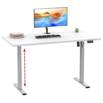 Schreibtisch VCM "Schreibtisch höhenverstellbar Lona 110x50", weiß (silber, weiß), B:110cm T:50cm, Tische, Schreibtisch