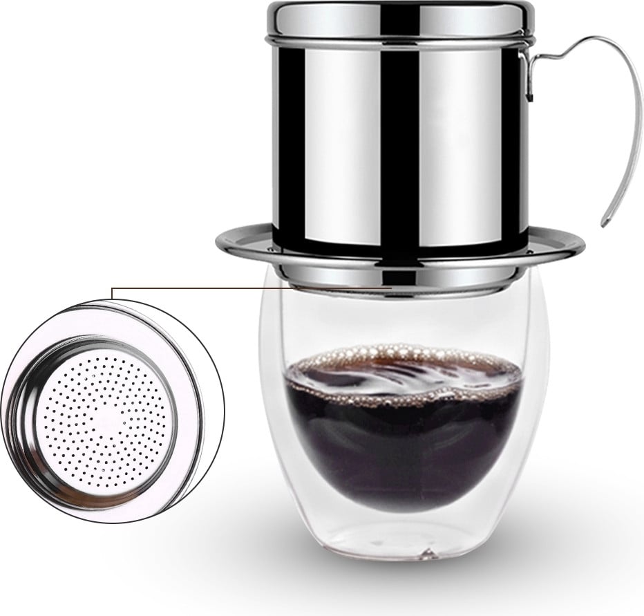 Cocosity RVS Vietnamese koffie Phin-filter beker met verdelers
