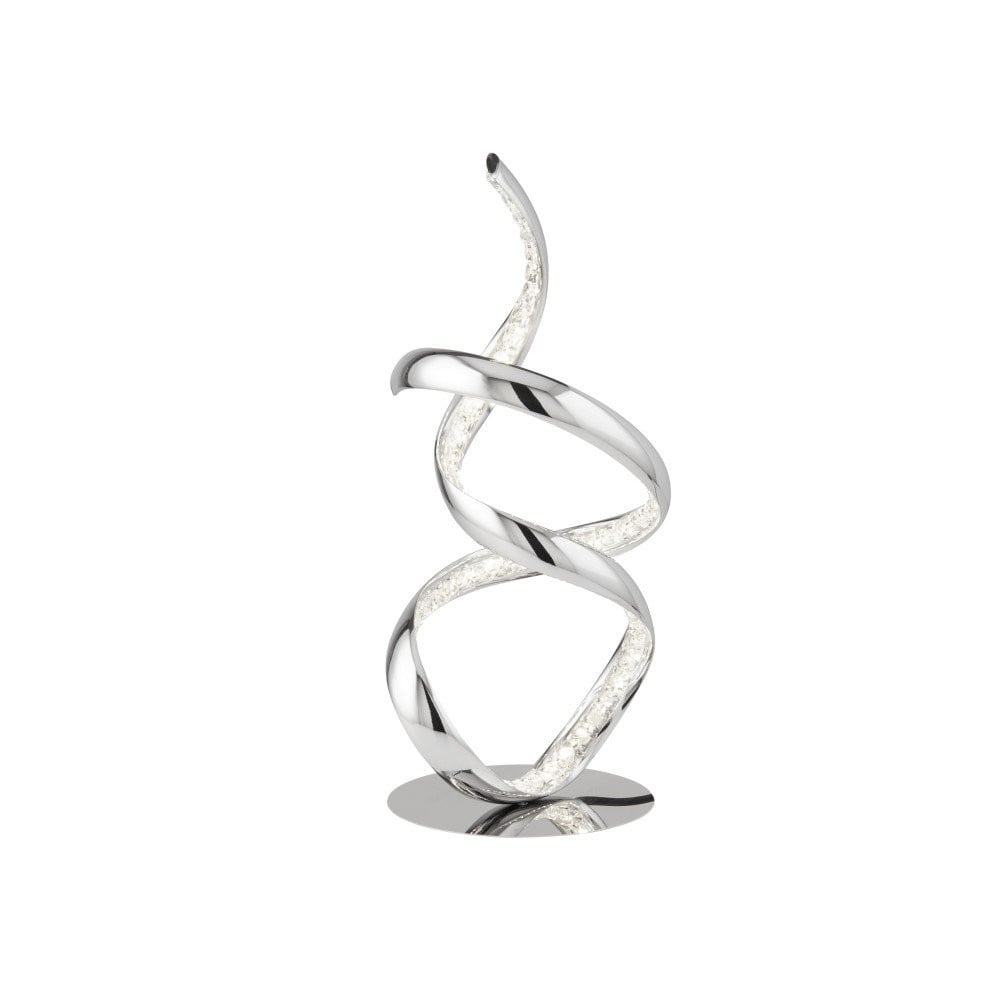 Design tafellamp Twirls Searchlight - Zilver - Metaal en Glas