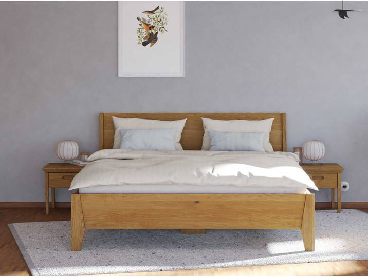 Eichenbett „Benjamin“ 160 x 200 cm Massivholz Eiche