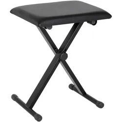 OKWISH Klavierhocker höhenverstellbar klappbar Schwarz 39x29x47 cm gepolsterter Kunstleder Sitz Stahlgestell X Verstrebung rutschfeste Füße