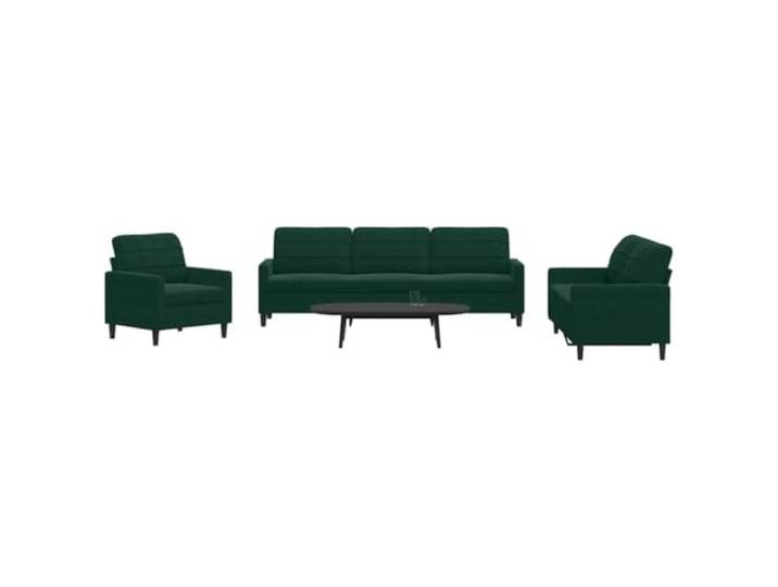 HEFZGDB 4-TLG. Sofagarnitur mit Kissen Dunkelgrün Samt, Weiches Velours Material und Robustes Metallgestell für Langlebigkeit, Bequeme Polsterung und Vielseitiger Hocker, Modernes