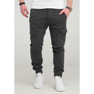 Cargohose BEHYPE "BHMattheo2", Herren, Gr. 30, US-Größen, schwarz, 98% Baumwolle, 2% Elasthan, unifarben, Hosen Cargohose, im Jogging-Design