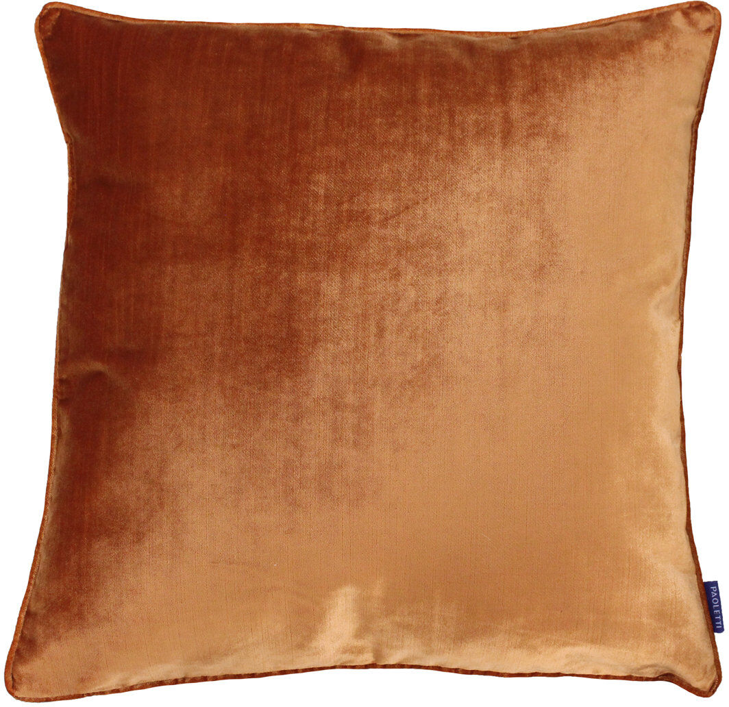 Paoletti Luxevelvet Square Cushion Rust