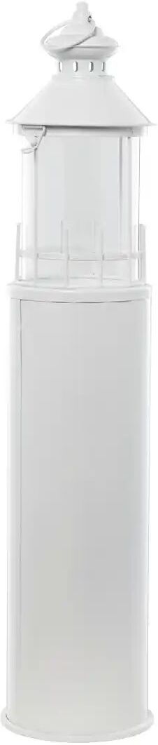 Höffner Laterne  Leuchtturm ¦ weiß ¦ Glas,Metall ¦ Maße (cm): H: 72,8  Ø: 15.5