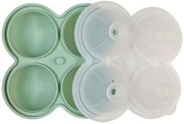 Uplifted Finds Premium Large Round Ice Ball Maker BPA Free Silicone Mold For Slow Melting Craft Cocktails 4 Grid Green