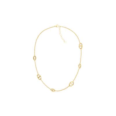 Kette mit Einhänger TOMMY HILFIGER "MARINA", gold (gelbgoldfarben), Halsketten, Damen, Edelstahl, L: 45,5 B: 2mm, B:2mm