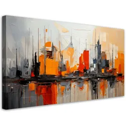 LEINWANDBILD Stadt Abstraktion Orange 120x60cm
