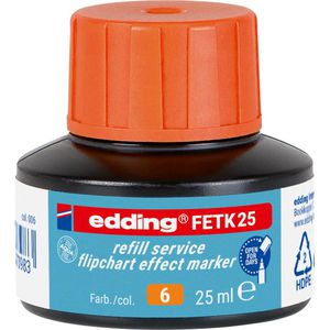 Edding Nachfülltusche FETK25, orange, für Flipchartmarker, mit Kapillarsystem, 25ml