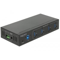 Externer Industrie Hub 4 x USB 3.0 Typ-A, USB-Hub schwarz