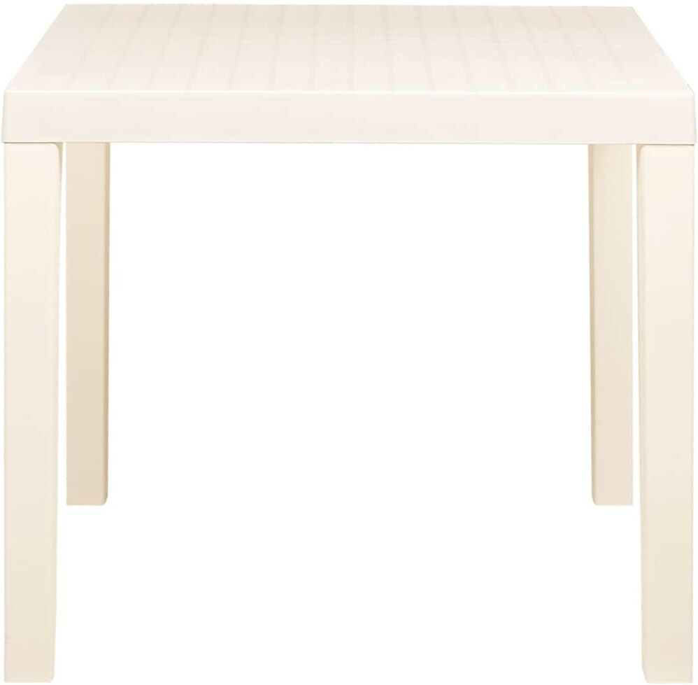 vidaXL Mesa de jardín de plástico blanca 79x65x72 cm Blanco